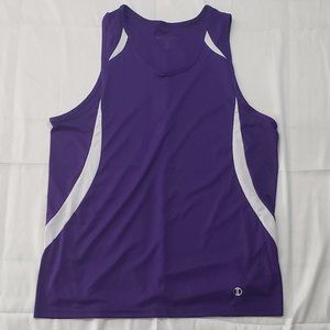 Holloway Men’s Purple and White Dry- Excel Vertical Track Singlet X-Large